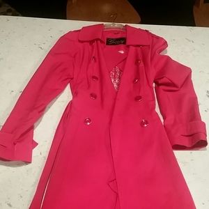 Pink guess trench coat